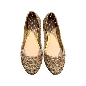 Melissa - Jelly Lace Pink Shimmer Flats